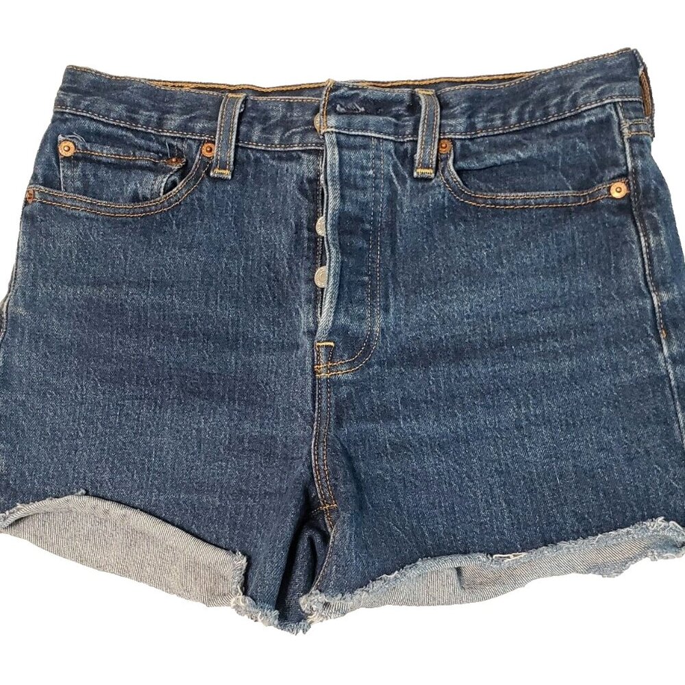 Levi's cutoff jean denim shorts Levi Strauss womens 28 S washed blue EUC